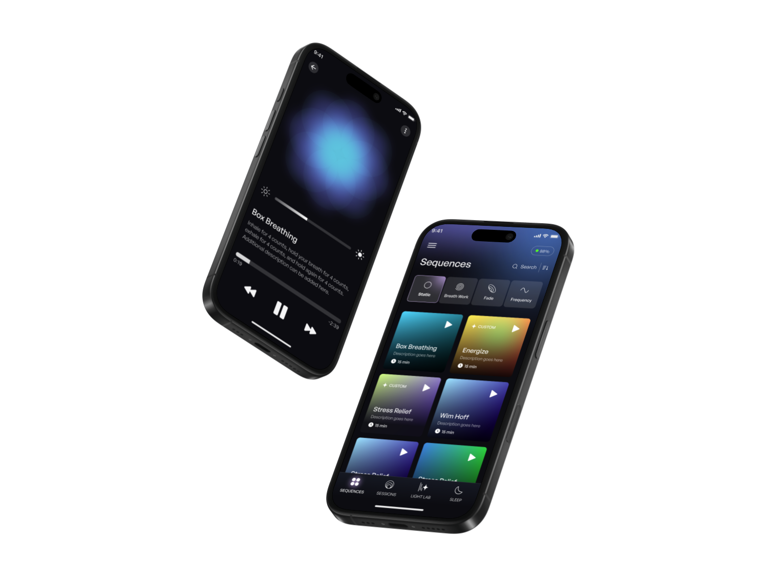 Medalite app on two phones